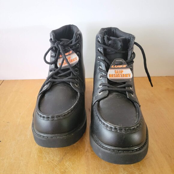 Lugz Black Slip Resistant Size Men's Soft Toe Work Boots Size 9 NWT - Picture 2 of 7